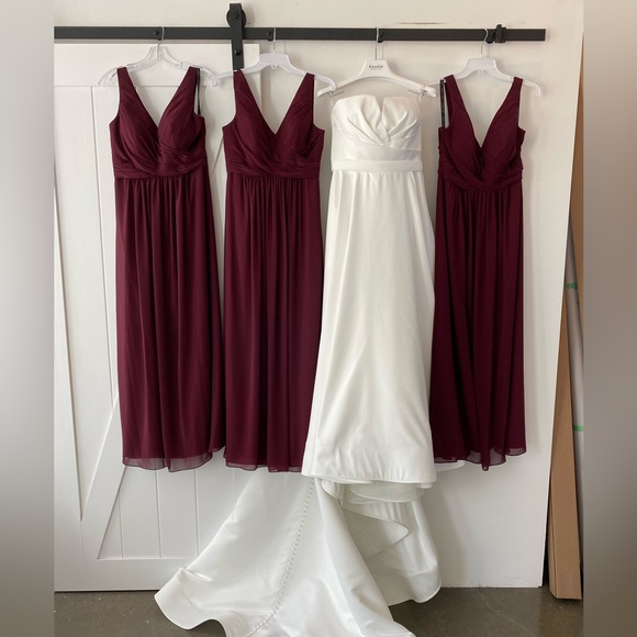 Bill levkoff 1162 bridesmaids dress in burgundy size 12 - Picture 6 of 6